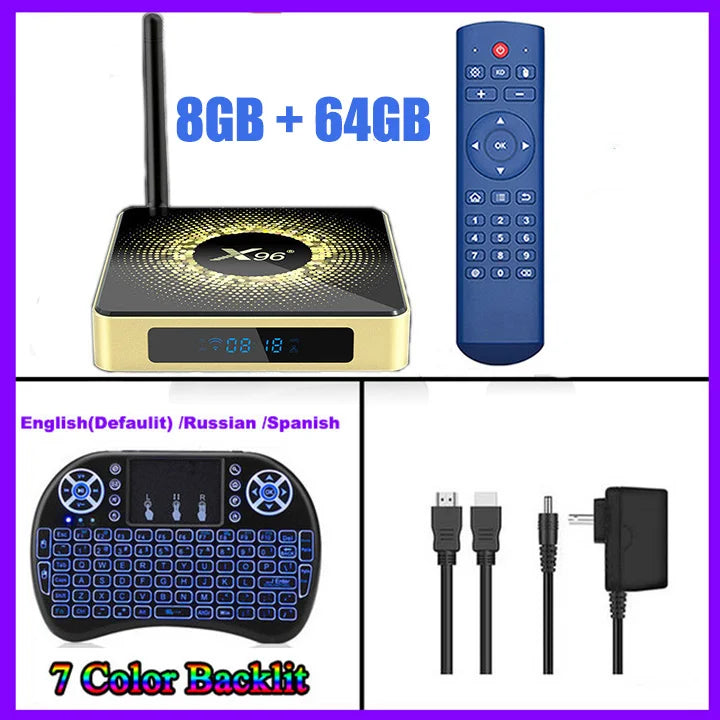 TV Box Android 11 X96 X10 DDR4 8GB RAM 64GB